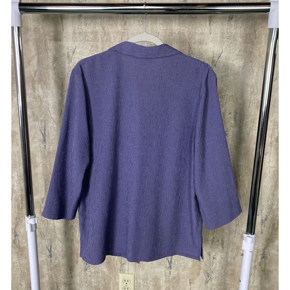 Vintage Napa Valley Shirt Large Blue Button Up Floral Embroidered Chambray 90s - Picture 3 of 10